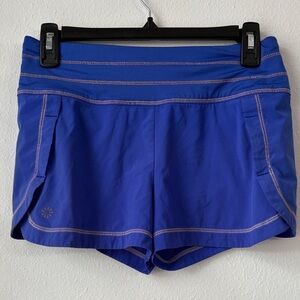 Athleta Royal Blue Athletic Shorts with Pink Stitching